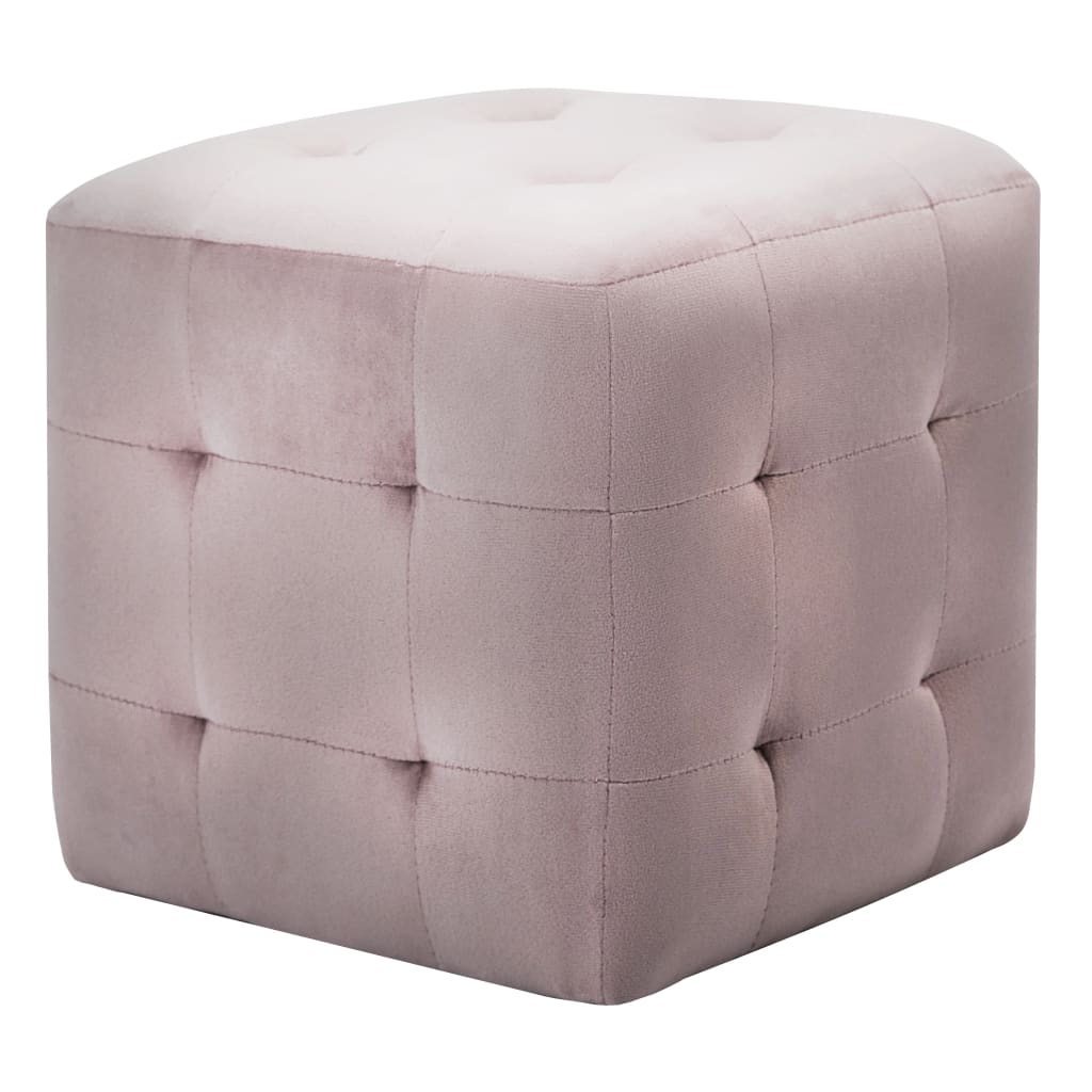 vidaXL Noptiere, 2 buc., roz, 30 x 30 x 30 cm, țesătură din catifea vidaXL Noptiere, 2 buc., roz, 30 x 30 x 30 cm, țesătură din catifea