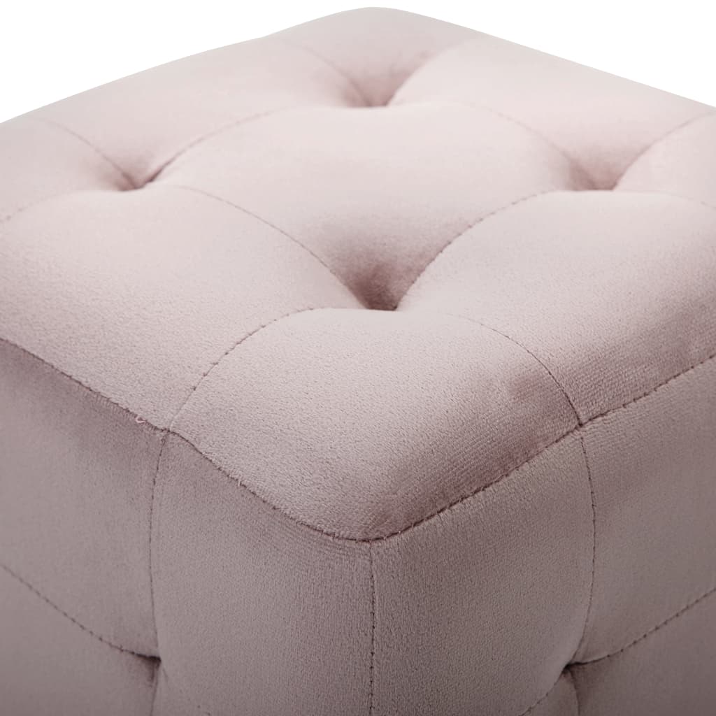 vidaXL Noptiere, 2 buc., roz, 30 x 30 x 30 cm, țesătură din catifea vidaXL Noptiere, 2 buc., roz, 30 x 30 x 30 cm, țesătură din catifea