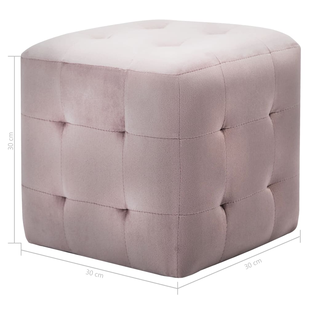 vidaXL Noptiere, 2 buc., roz, 30 x 30 x 30 cm, țesătură din catifea vidaXL Noptiere, 2 buc., roz, 30 x 30 x 30 cm, țesătură din catifea