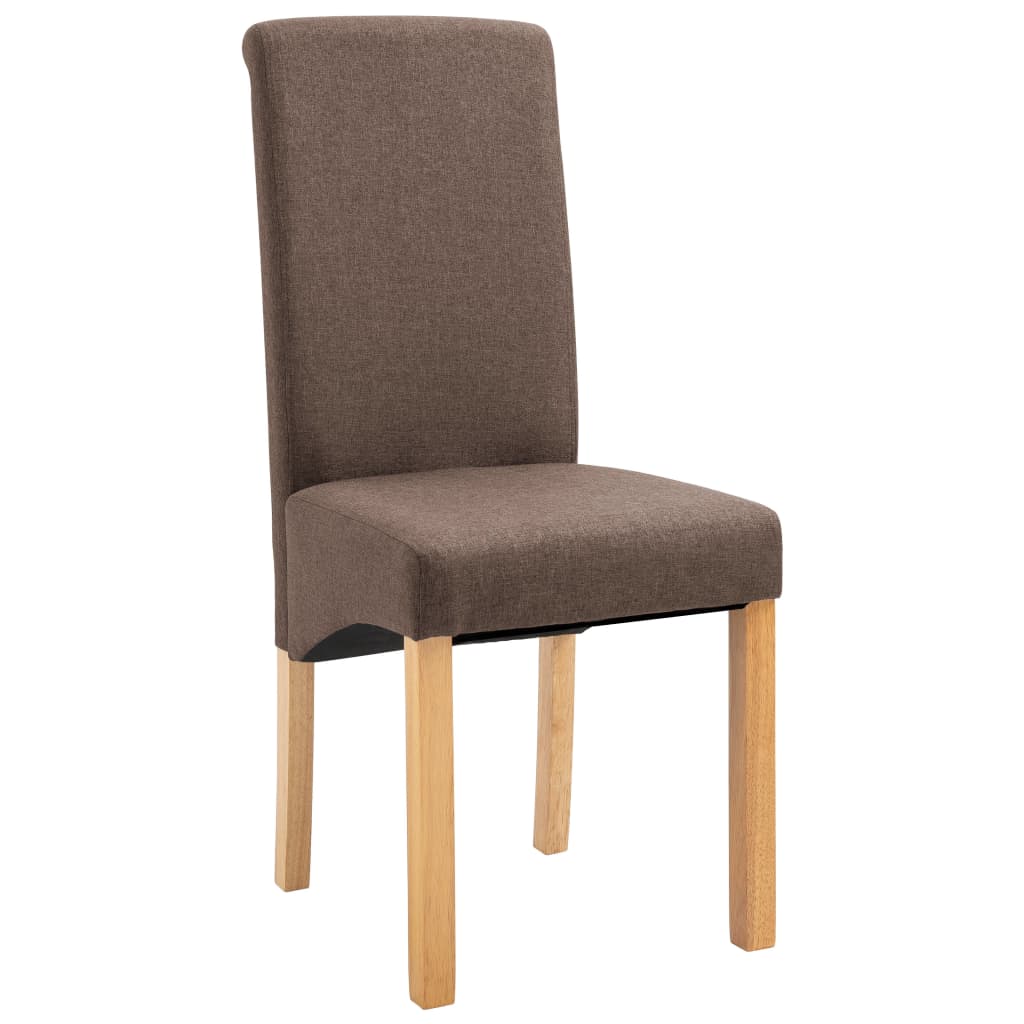 vidaXL Scaune de bucătărie, 2 buc., maro, material textil