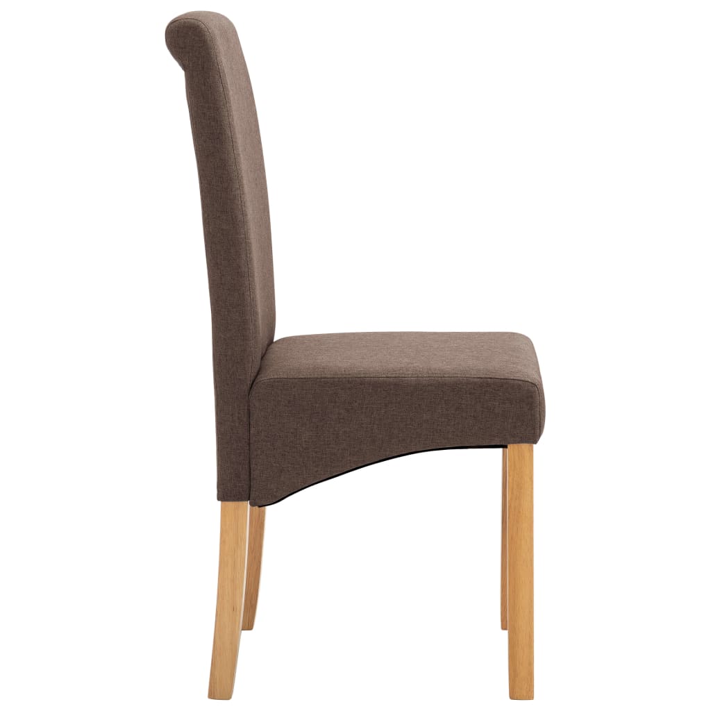 vidaXL Scaune de bucătărie, 2 buc., maro, material textil