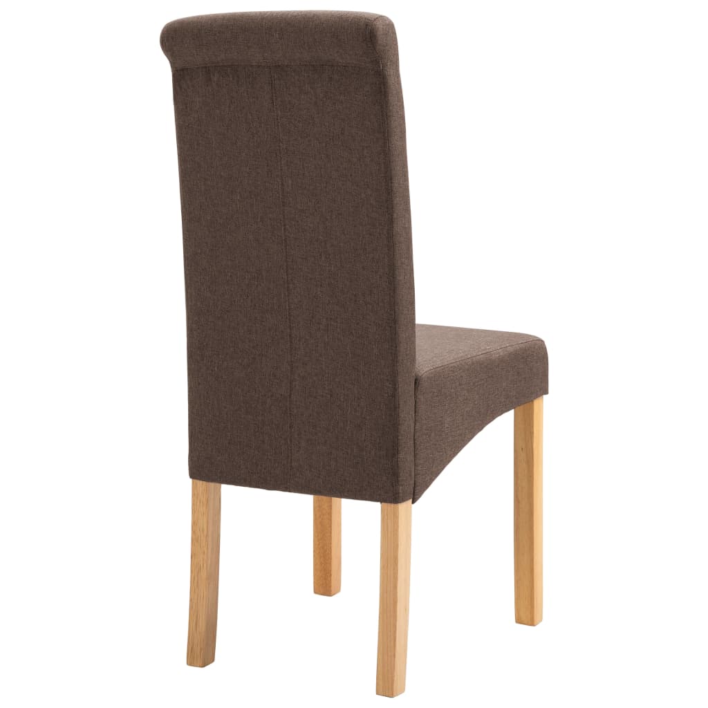 vidaXL Scaune de bucătărie, 2 buc., maro, material textil