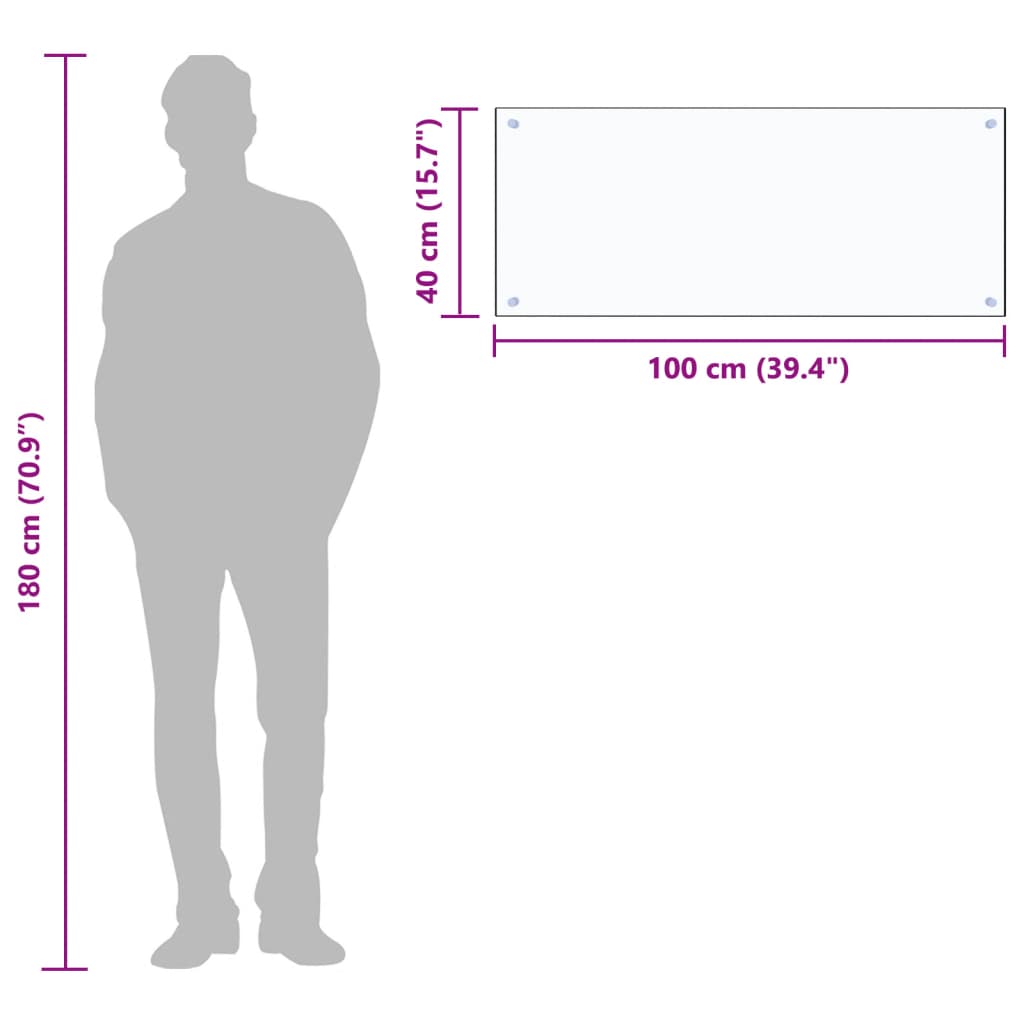 vidaXL Panou antistropi bucătărie transparent 100x40cm sticlă securiz. vidaXL Panou antistropi bucătărie transparent 100x40cm sticlă securiz.