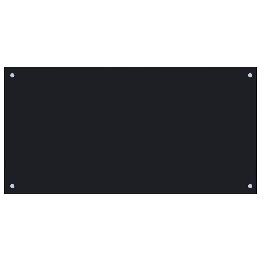 vidaXL Panou antistropi de bucătărie negru 100x50 cm sticlă securizată vidaXL Panou antistropi de bucătărie negru 100x50 cm sticlă securizată
