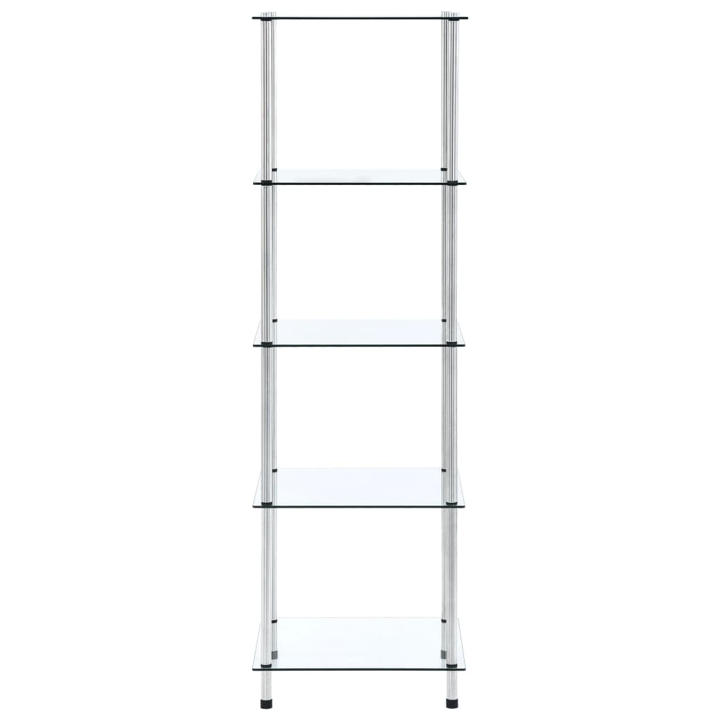 vidaXL Raft cu 5 niveluri transparent, 40x40x130 cm, sticlă securizată
