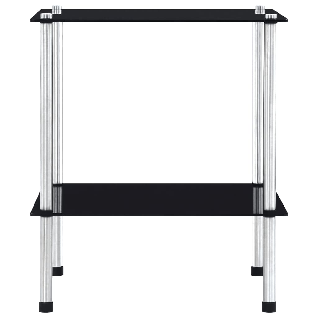 vidaXL Raft cu 2 niveluri, negru, 40 x 40 x 47 cm, sticlă securizată vidaXL Raft cu 2 niveluri, negru, 40 x 40 x 47 cm, sticlă securizată