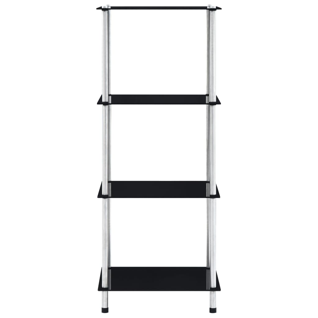 vidaXL Raft cu 4 niveluri, negru, 40 x 40 x 100 cm, sticlă securizată