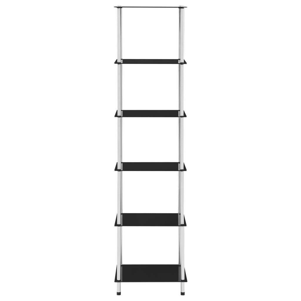 vidaXL Raft cu 6 niveluri, negru, 40 x 40 x 160 cm, sticlă securizată