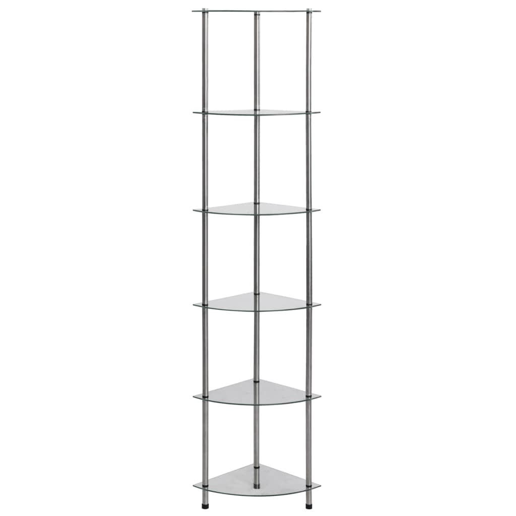 vidaXL Raft cu 6 niveluri transparent, 30x30x160 cm, sticlă securizată