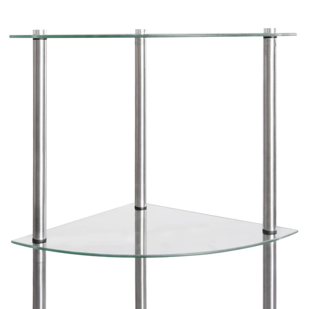 vidaXL Raft cu 6 niveluri transparent, 30x30x160 cm, sticlă securizată