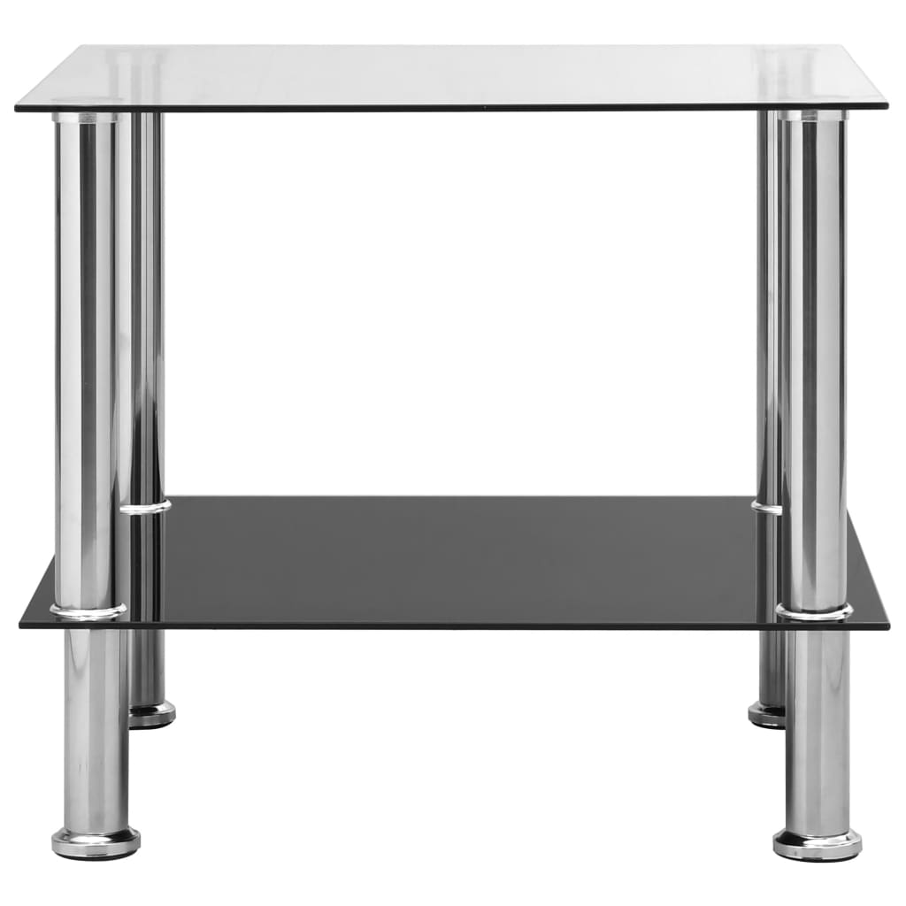vidaXL Masă laterală, transparent, 45 x 50 x 45 cm, sticlă securizată vidaXL Masă laterală, transparent, 45 x 50 x 45 cm, sticlă securizată