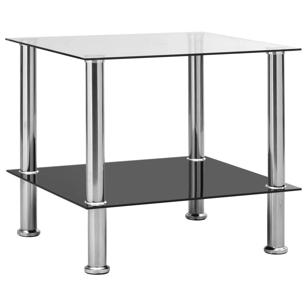 vidaXL Masă laterală, transparent, 45 x 50 x 45 cm, sticlă securizată vidaXL Masă laterală, transparent, 45 x 50 x 45 cm, sticlă securizată