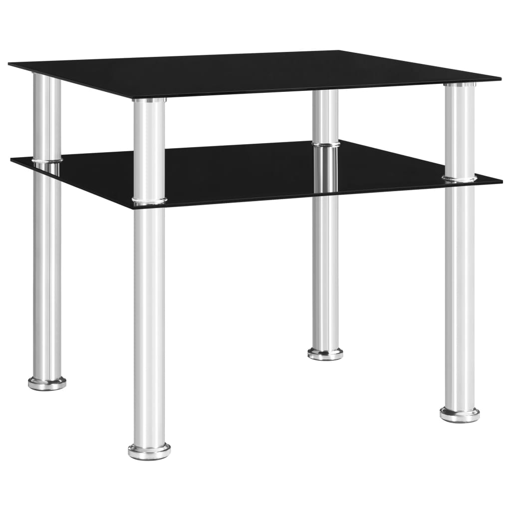 vidaXL Masă laterală, negru, 45 x 50 x 45 cm, sticlă securizată vidaXL Masă laterală, negru, 45 x 50 x 45 cm, sticlă securizată