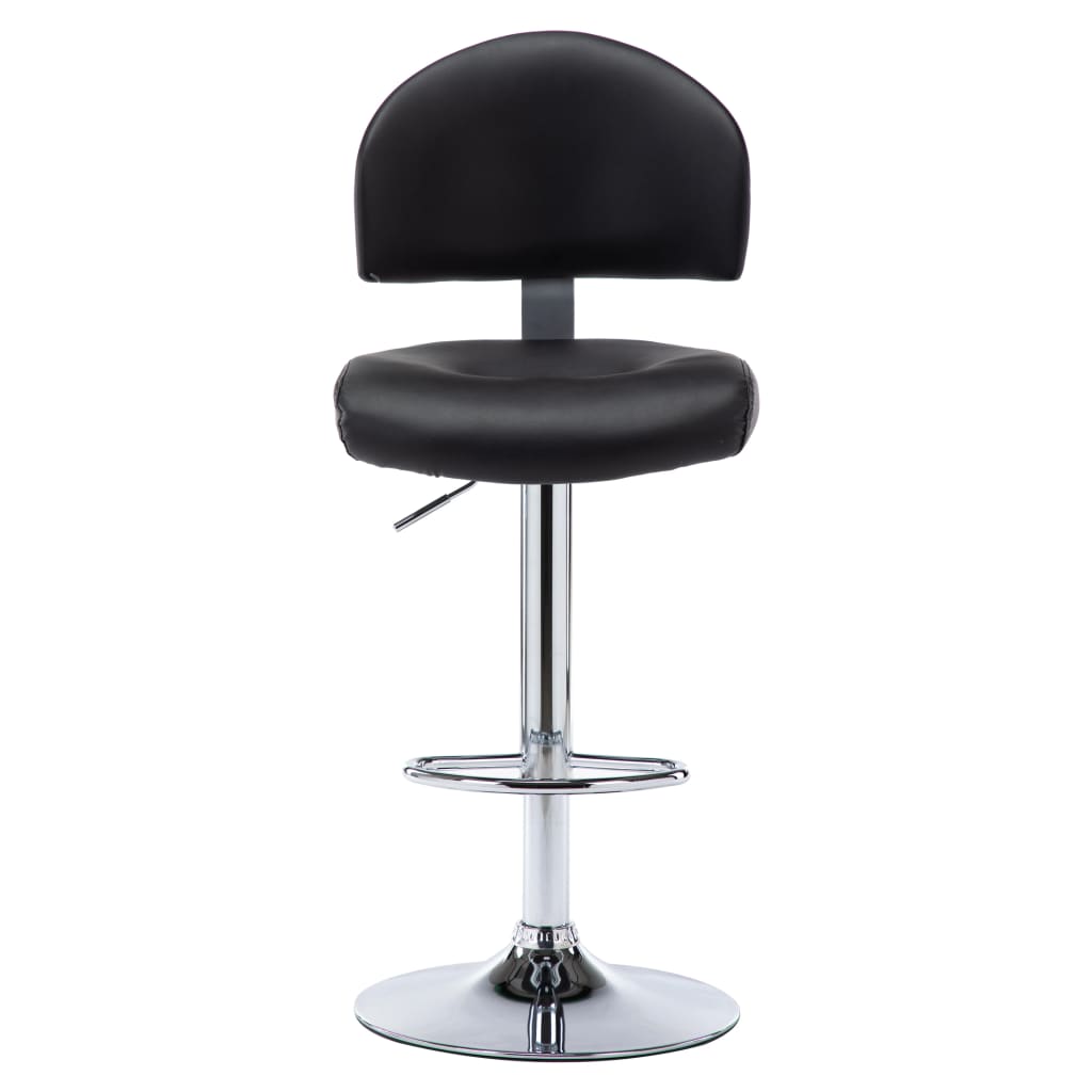 vidaXL Scaun de bar, negru, piele ecologică vidaXL Scaun de bar, negru, piele ecologică