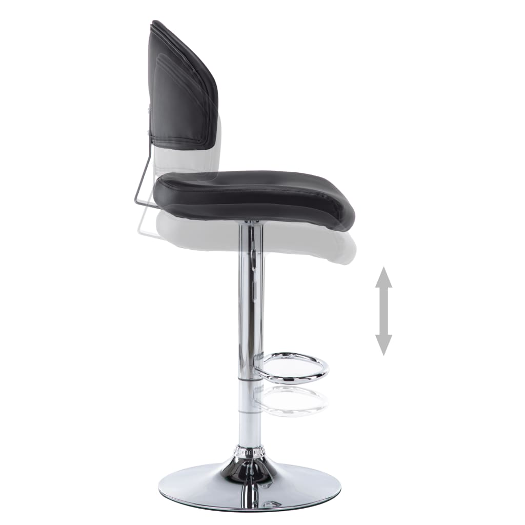 vidaXL Scaun de bar, negru, piele ecologică vidaXL Scaun de bar, negru, piele ecologică