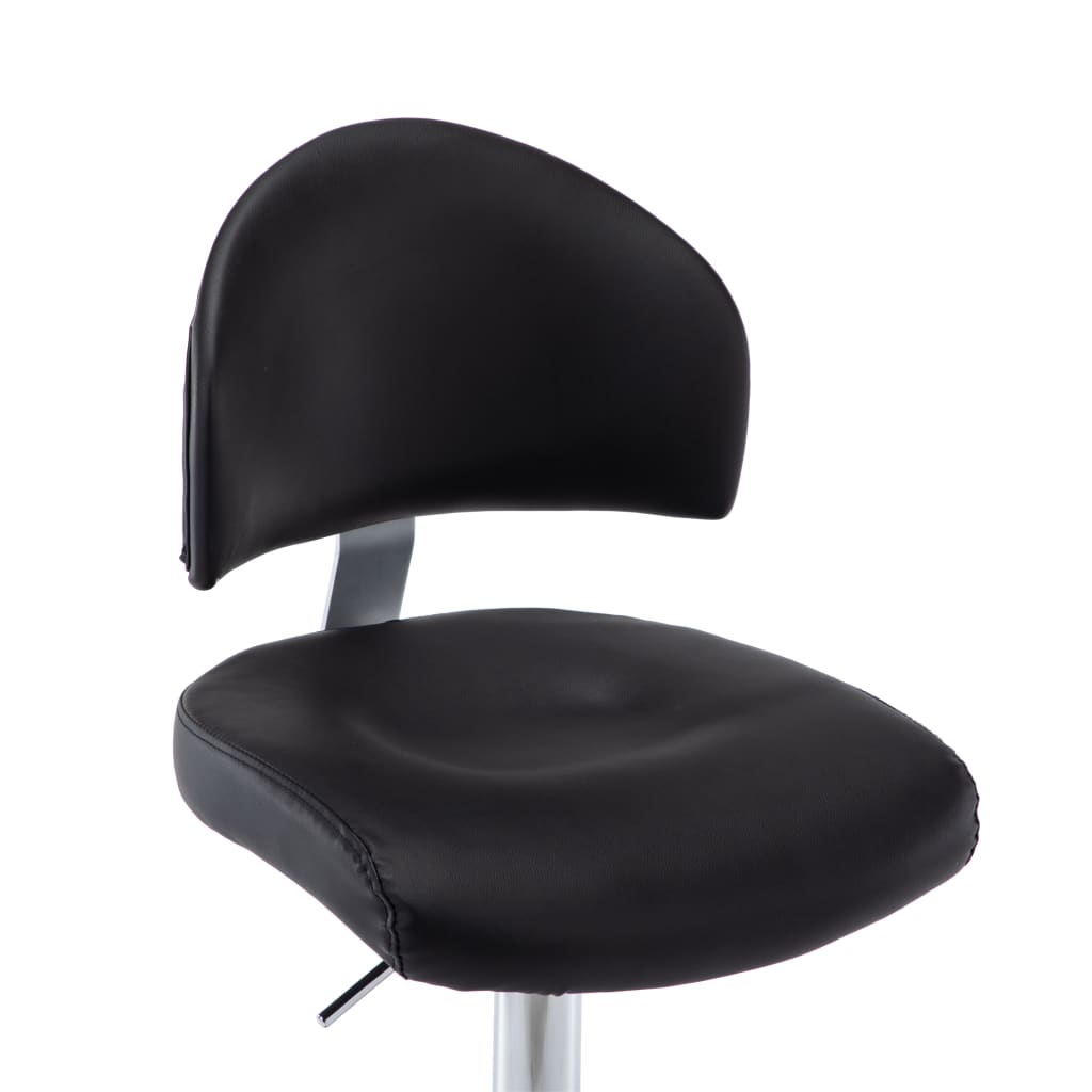 vidaXL Scaun de bar, negru, piele ecologică vidaXL Scaun de bar, negru, piele ecologică