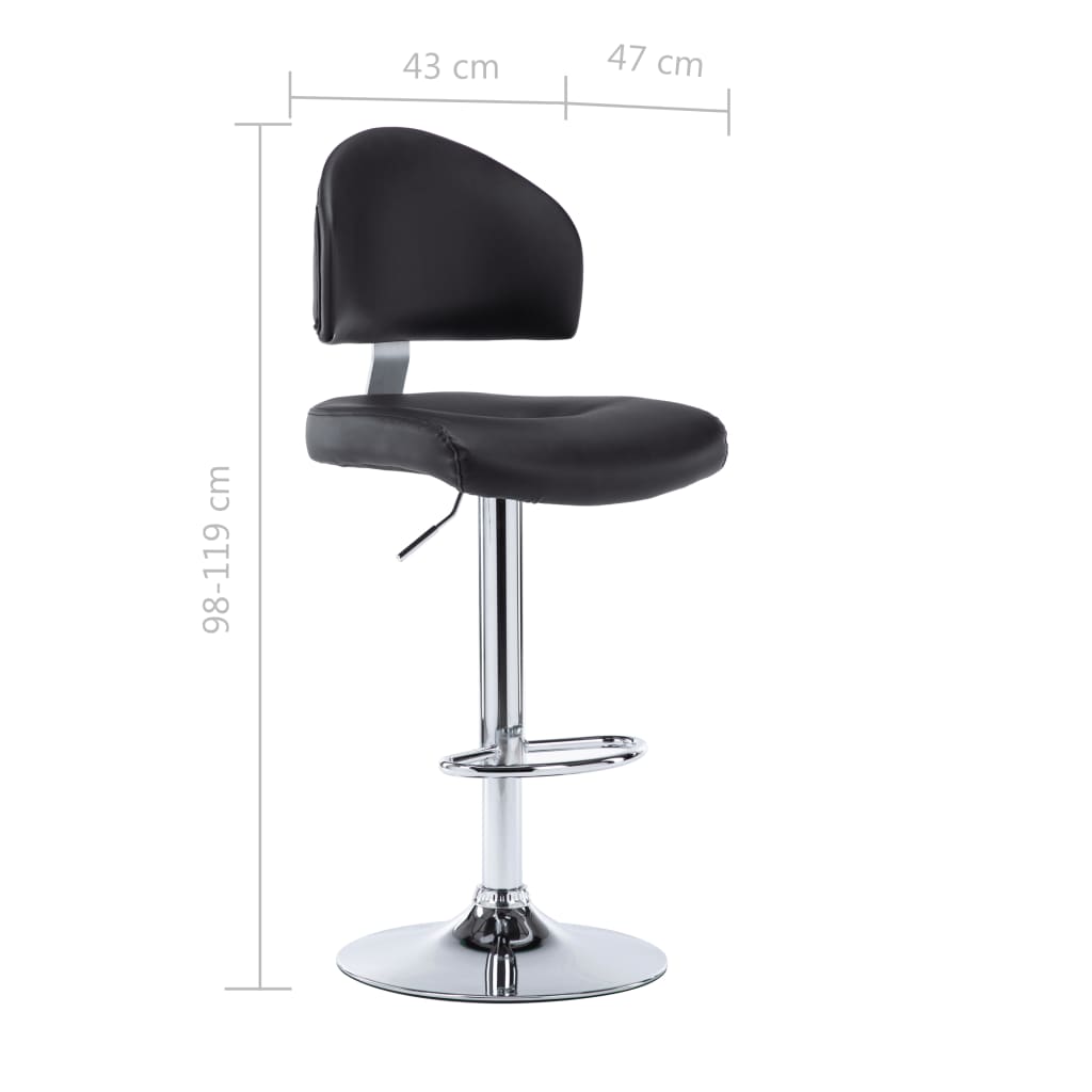 vidaXL Scaun de bar, negru, piele ecologică vidaXL Scaun de bar, negru, piele ecologică
