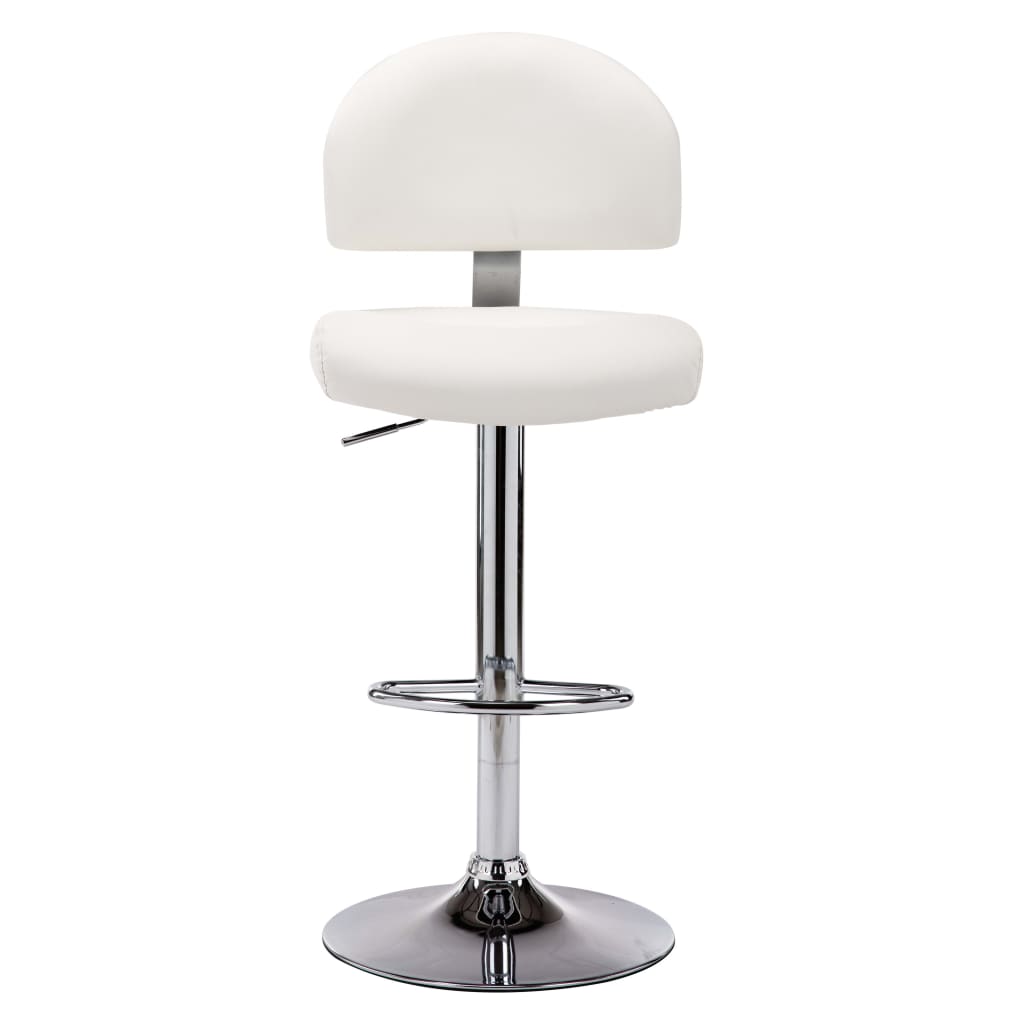 vidaXL Scaun de bar, alb, piele ecologică vidaXL Scaun de bar, alb, piele ecologică