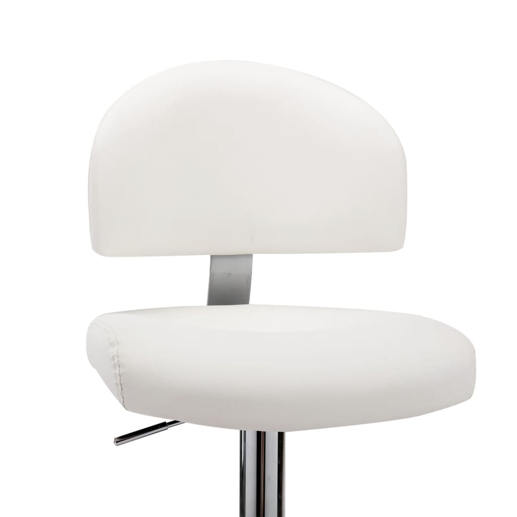 vidaXL Scaun de bar, alb, piele ecologică vidaXL Scaun de bar, alb, piele ecologică