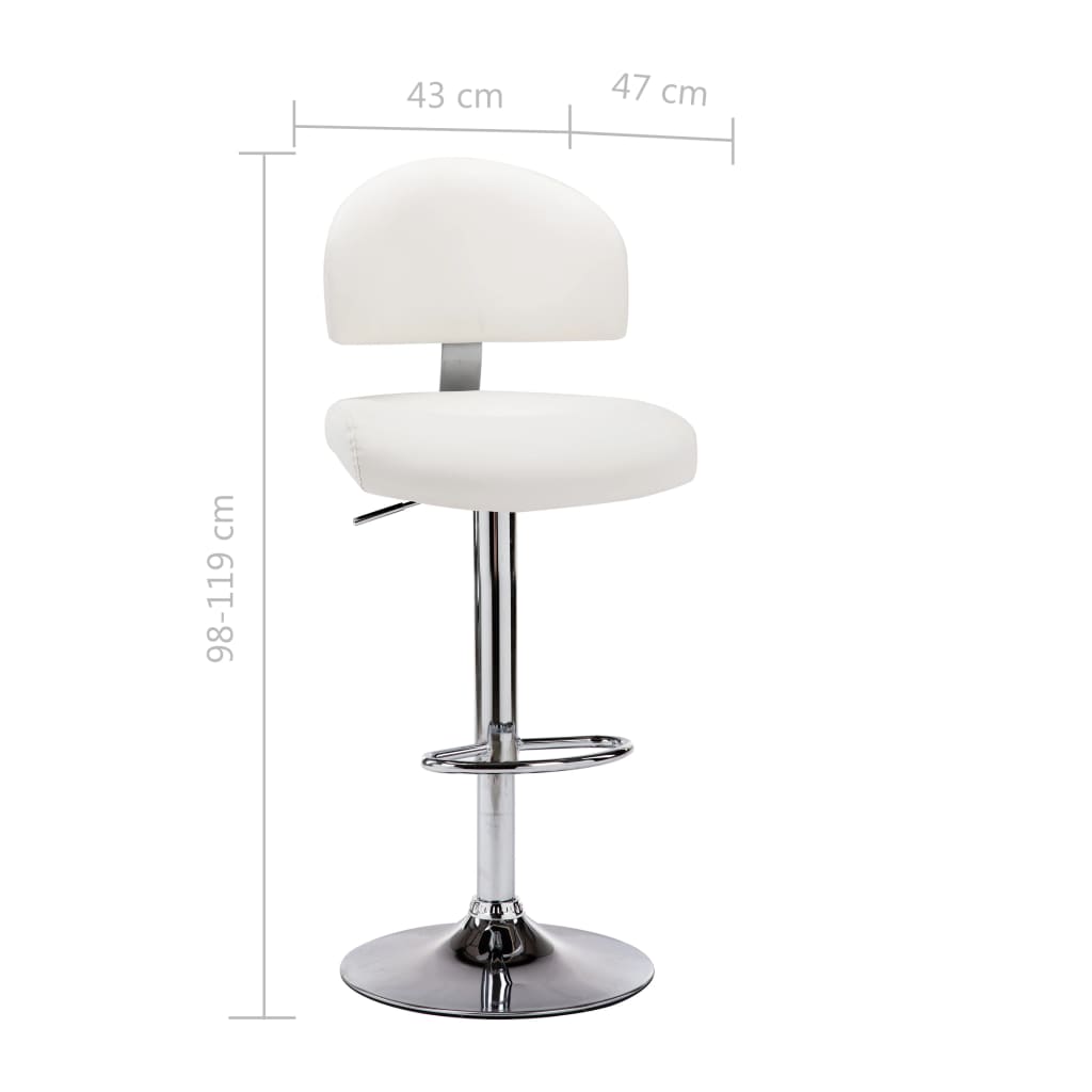 vidaXL Scaun de bar, alb, piele ecologică vidaXL Scaun de bar, alb, piele ecologică