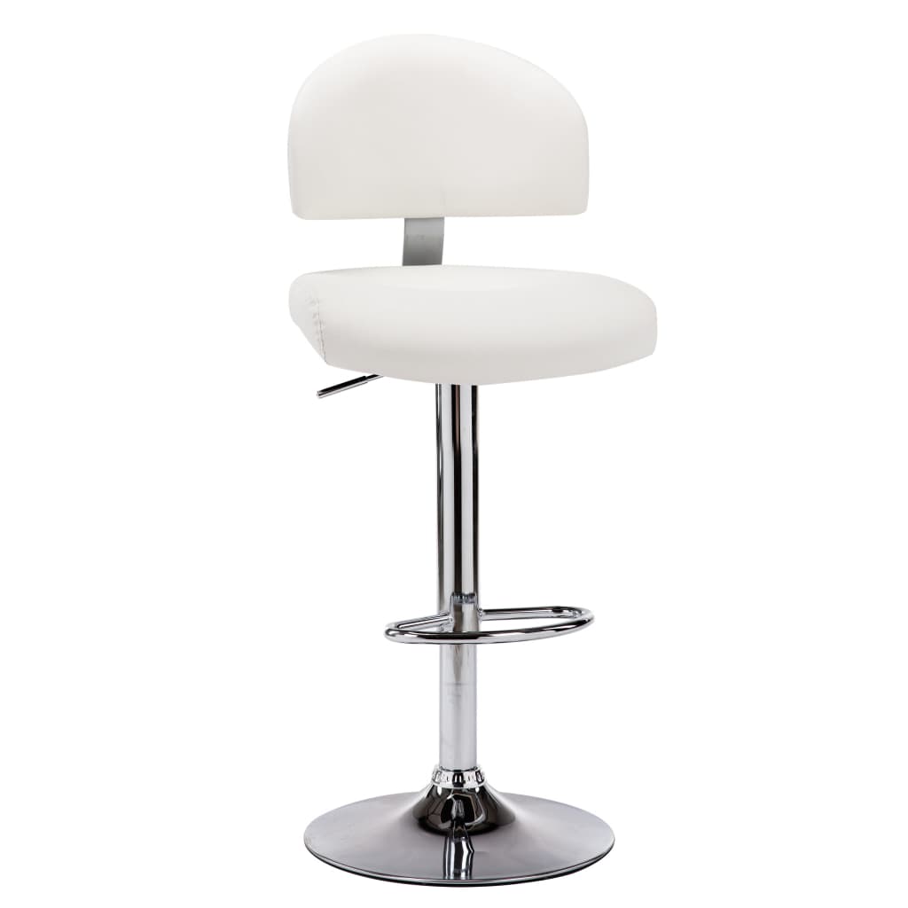 vidaXL Scaun de bar, alb, piele ecologică vidaXL Scaun de bar, alb, piele ecologică