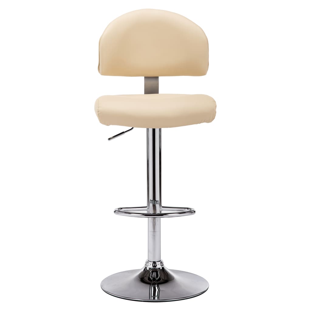 vidaXL Scaun de bar, crem, piele ecologică