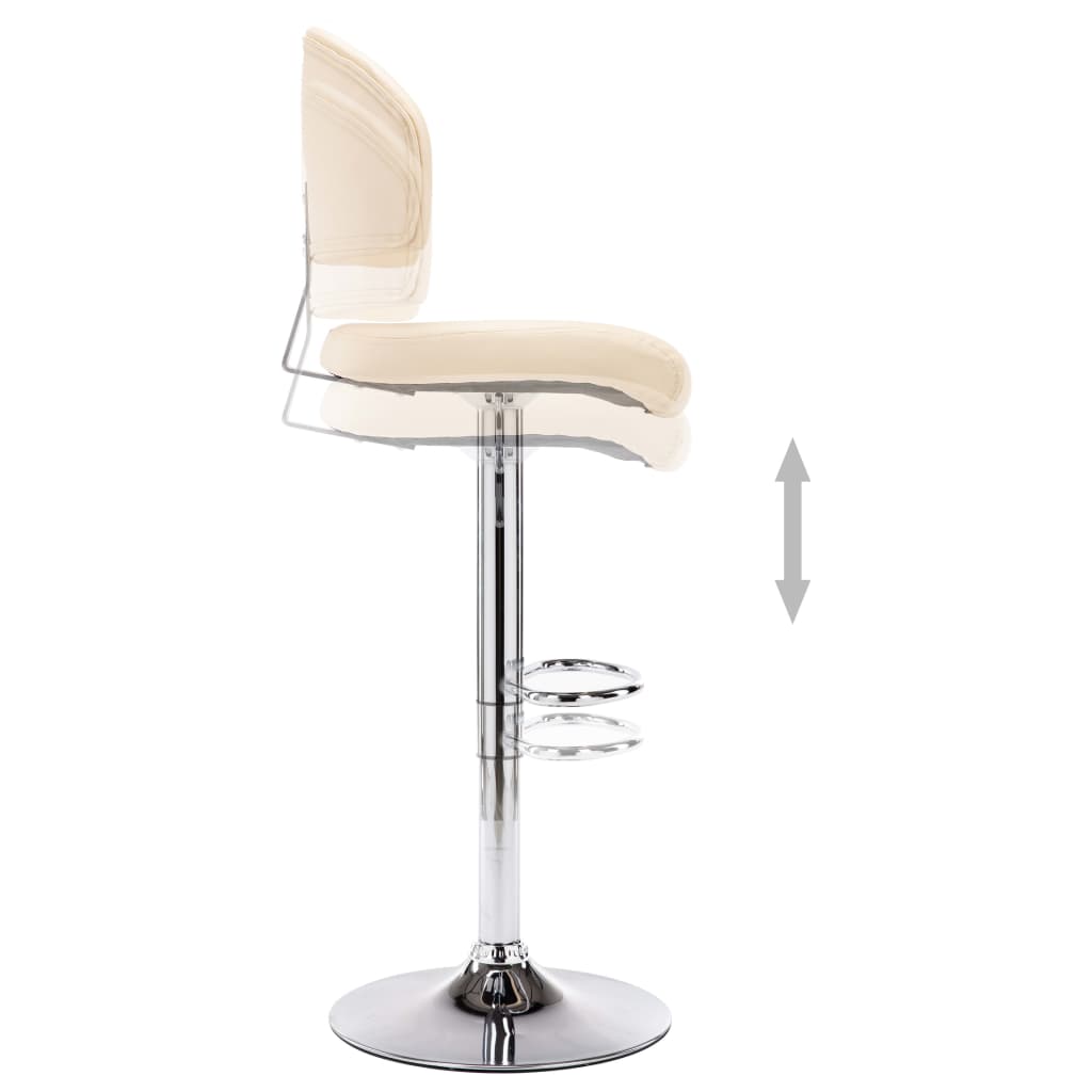 vidaXL Scaun de bar, crem, piele ecologică