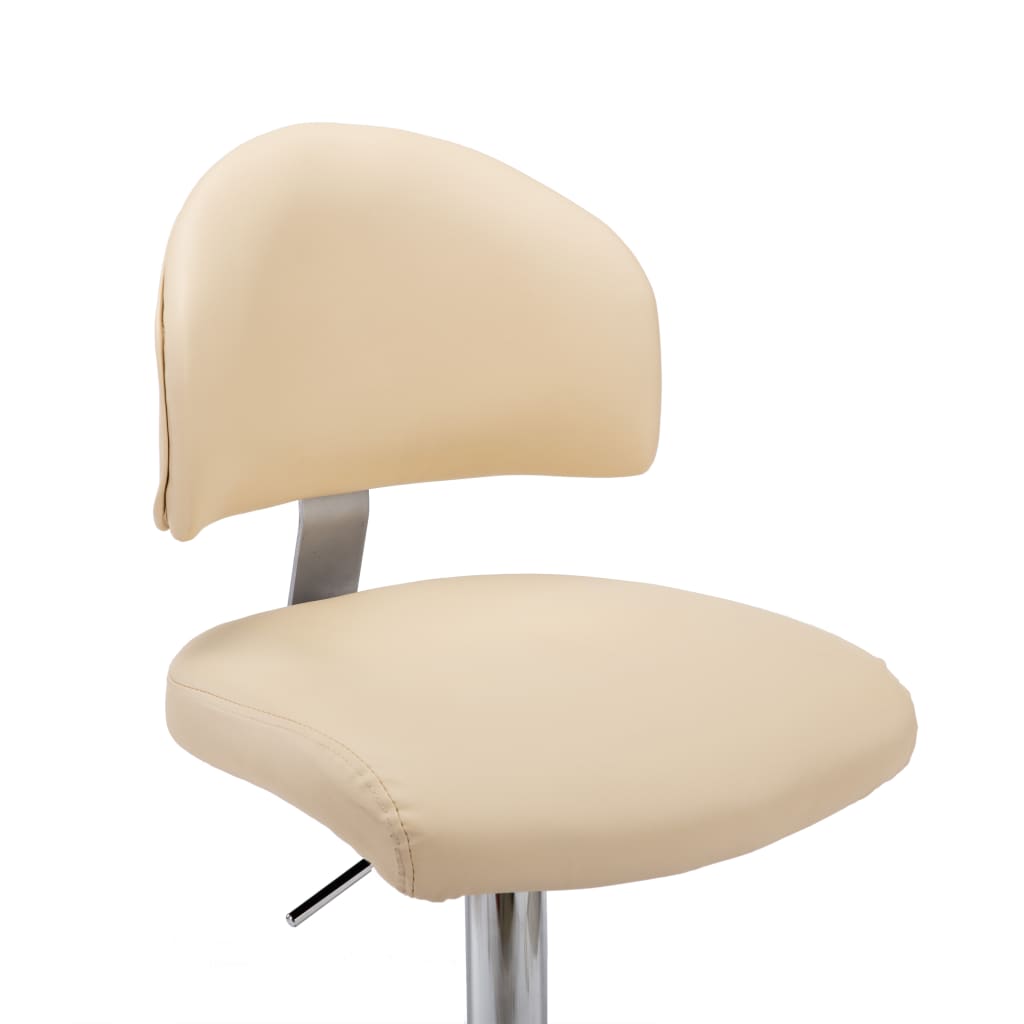 vidaXL Scaun de bar, crem, piele ecologică