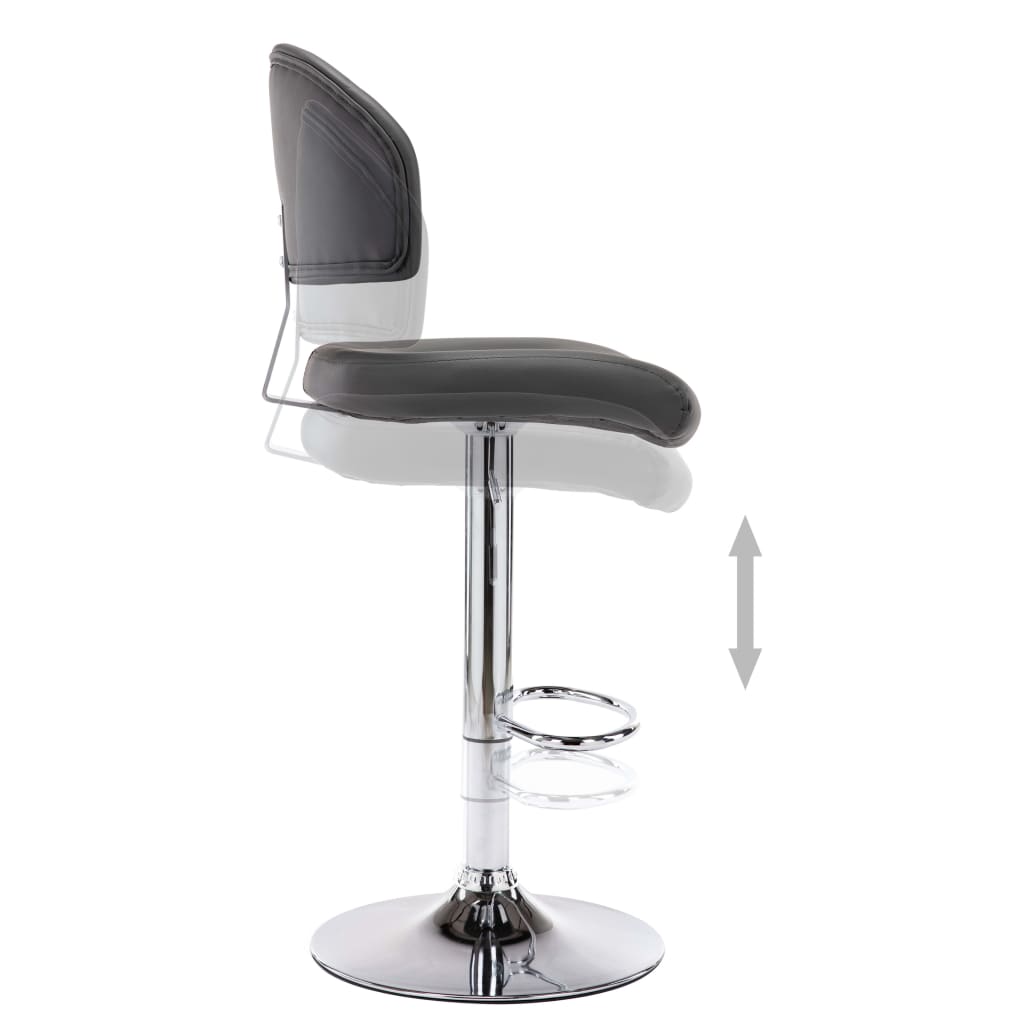 vidaXL Scaun de bar, gri, piele ecologică vidaXL Scaun de bar, gri, piele ecologică