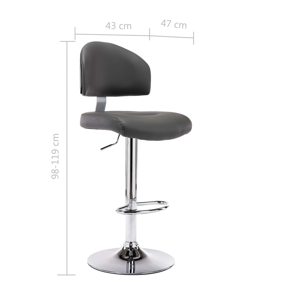 vidaXL Scaun de bar, gri, piele ecologică vidaXL Scaun de bar, gri, piele ecologică