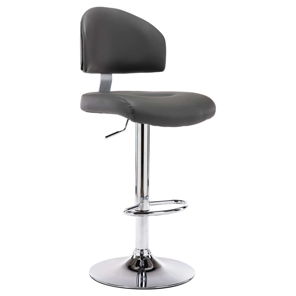 vidaXL Scaun de bar, gri, piele ecologică vidaXL Scaun de bar, gri, piele ecologică