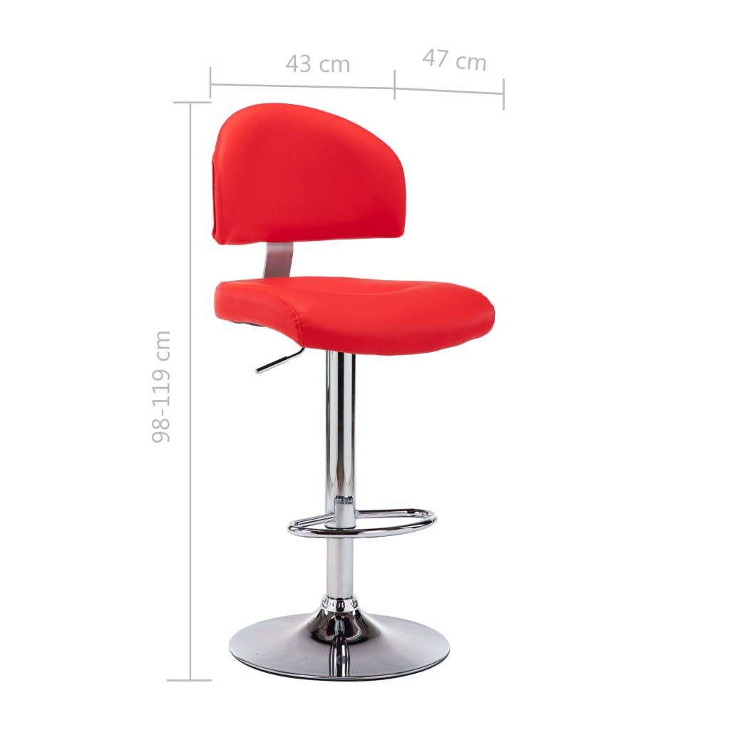 vidaXL Scaun de bar, roșu, piele ecologică