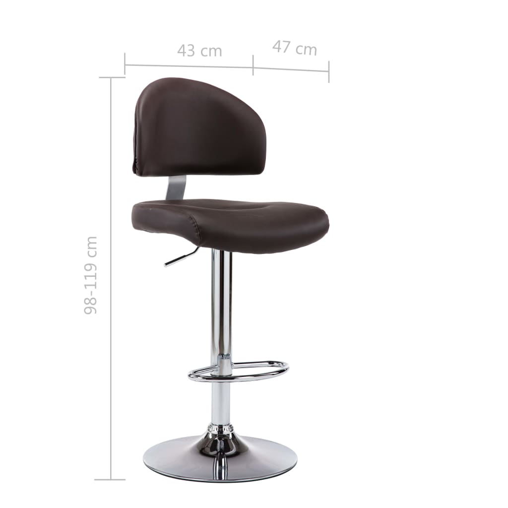 vidaXL Scaun de bar, maro, piele ecologică vidaXL Scaun de bar, maro, piele ecologică