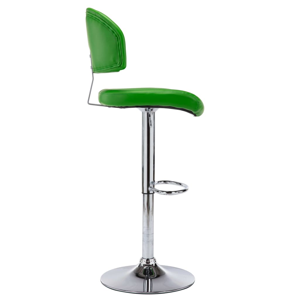 vidaXL Scaune de bar, 2 buc., verde, piele ecologică