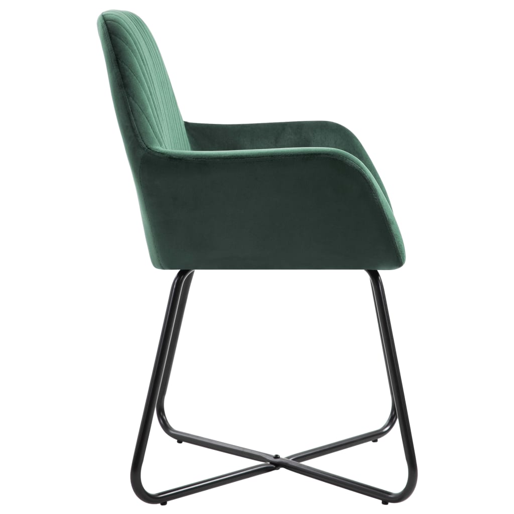 vidaXL Scaune de sufragerie, 2 buc., verde, catifea vidaXL Scaune de sufragerie, 2 buc., verde, catifea