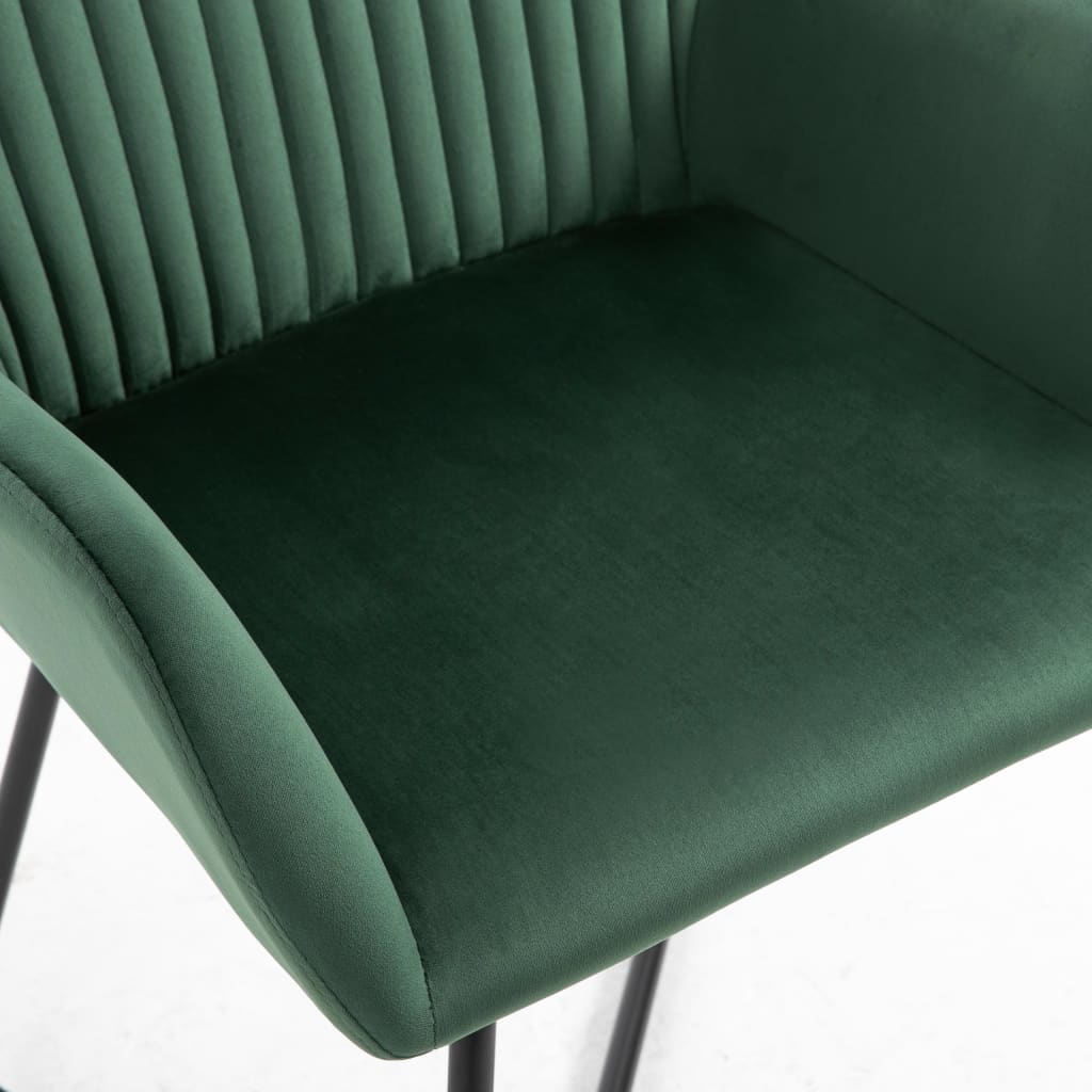 vidaXL Scaune de sufragerie, 2 buc., verde, catifea vidaXL Scaune de sufragerie, 2 buc., verde, catifea