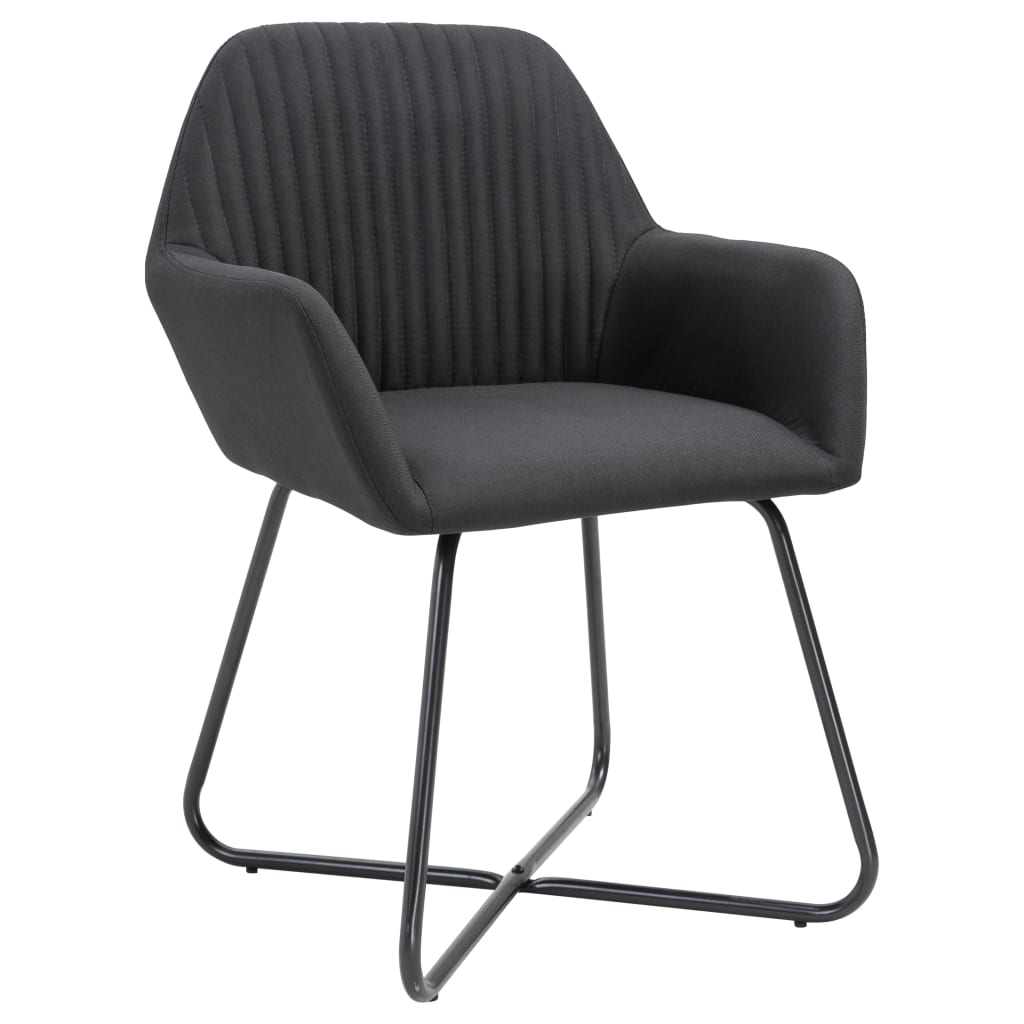 vidaXL Scaune de bucătărie, 2 buc. negru, textil