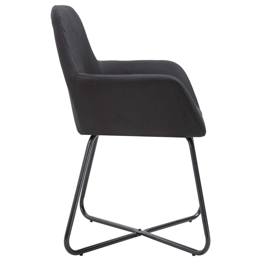 vidaXL Scaune de bucătărie, 2 buc. negru, textil