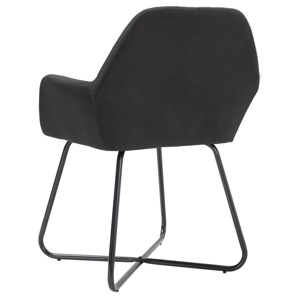 vidaXL Scaune de bucătărie, 2 buc. negru, textil