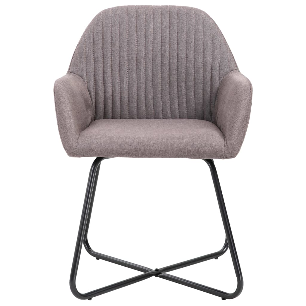 vidaXL Scaune de bucătărie, 2 buc., gri taupe, material textil vidaXL Scaune de bucătărie, 2 buc., gri taupe, material textil