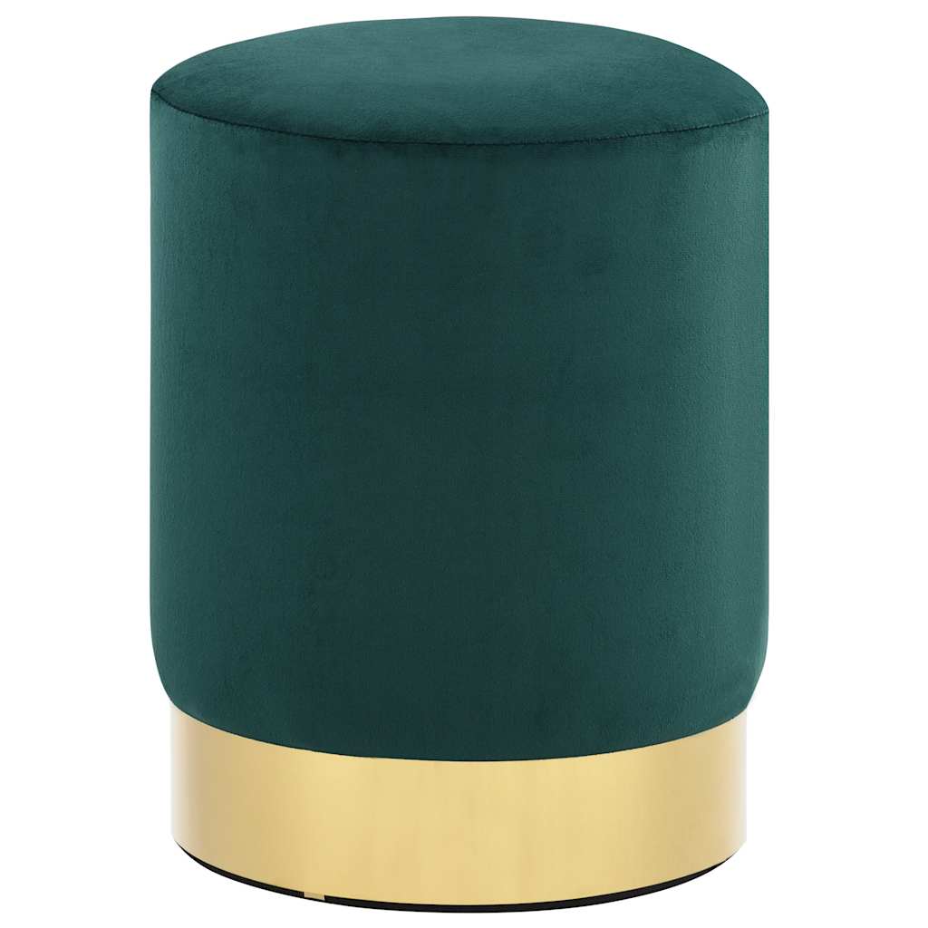 vidaXL Taburet, verde închis și auriu, catifea 28 x 36 cm vidaXL Taburet, verde închis și auriu, catifea 28 x 36 cm