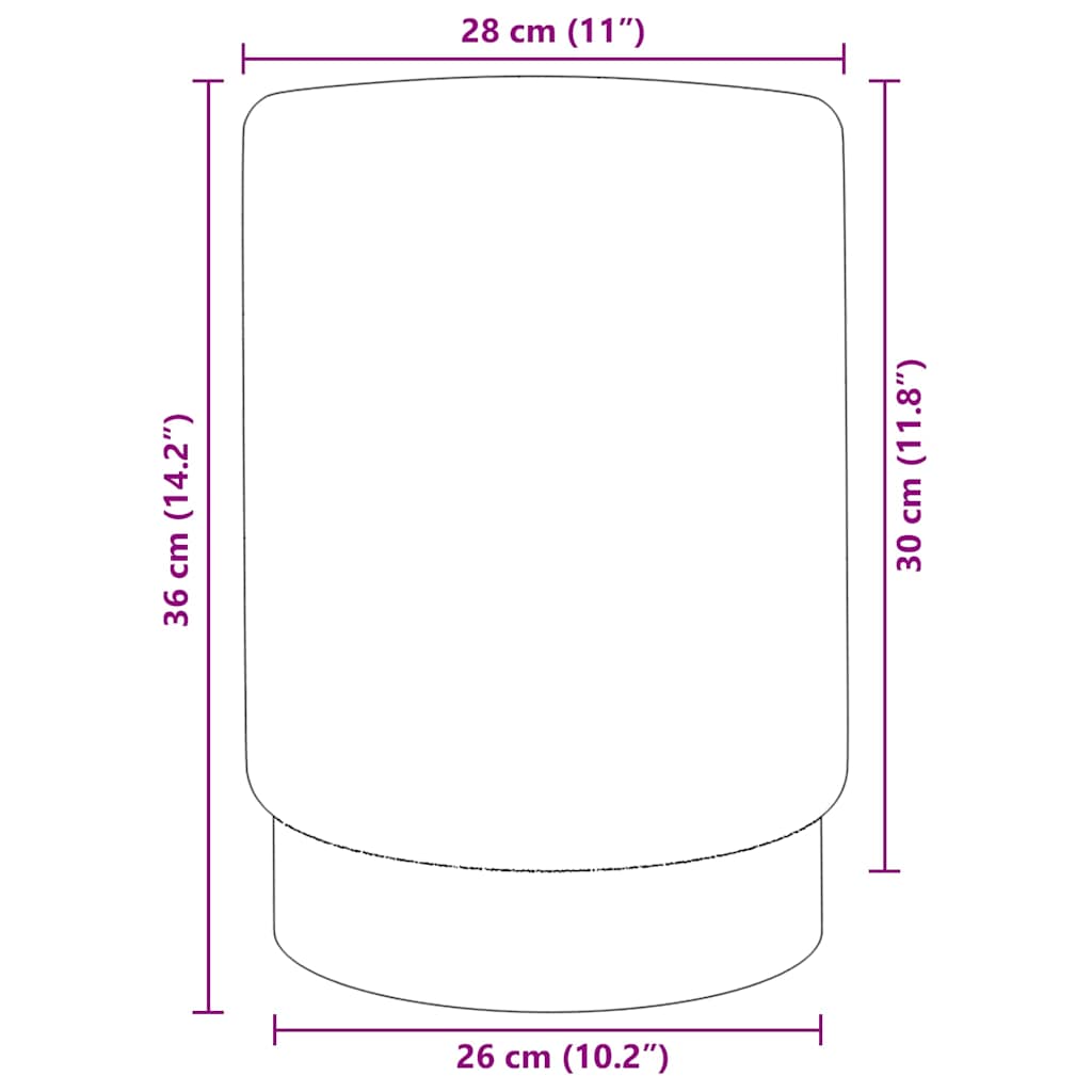 vidaXL Taburet, mov și auriu, catifea 28 x 36 cm