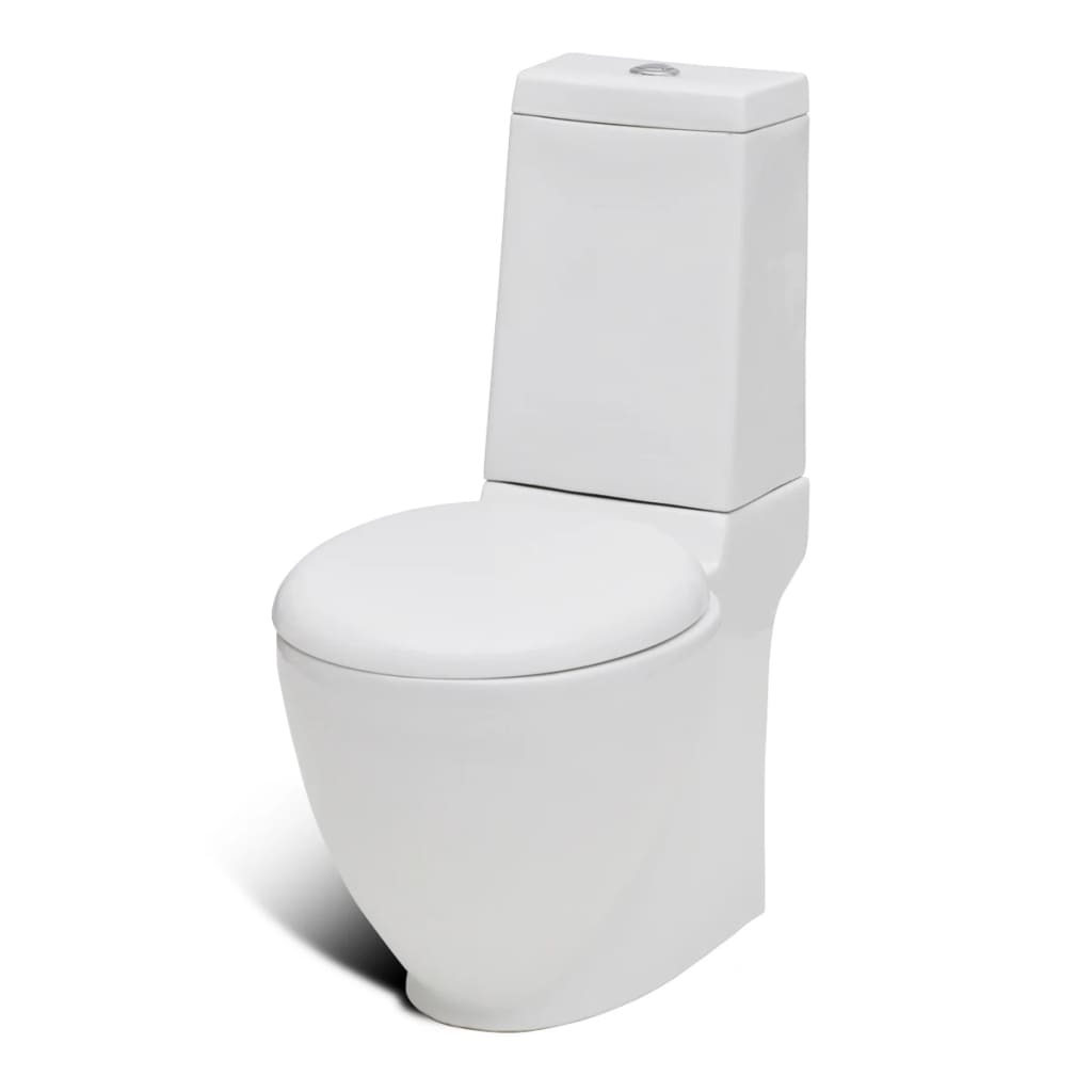 vidaXL Set de toaletă & bideu, alb, ceramică vidaXL Set de toaletă & bideu, alb, ceramică