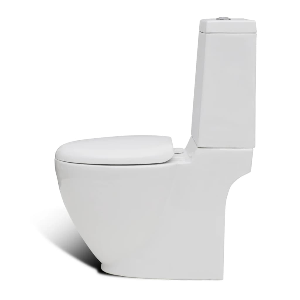 vidaXL Set de toaletă & bideu, alb, ceramică vidaXL Set de toaletă & bideu, alb, ceramică