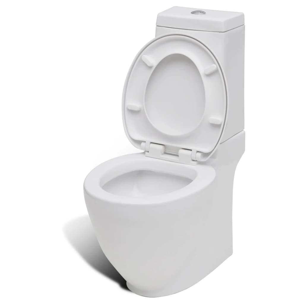 vidaXL Set de toaletă & bideu, alb, ceramică vidaXL Set de toaletă & bideu, alb, ceramică