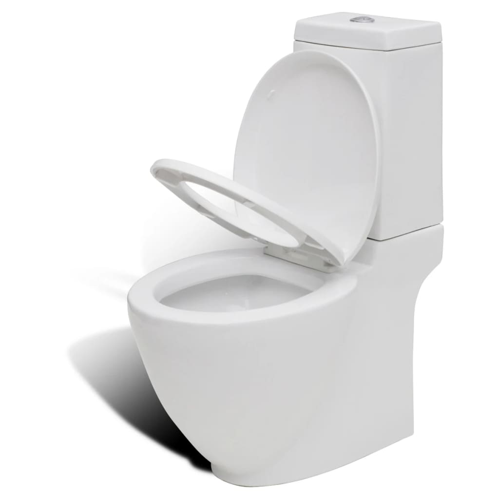 vidaXL Set de toaletă & bideu, alb, ceramică vidaXL Set de toaletă & bideu, alb, ceramică