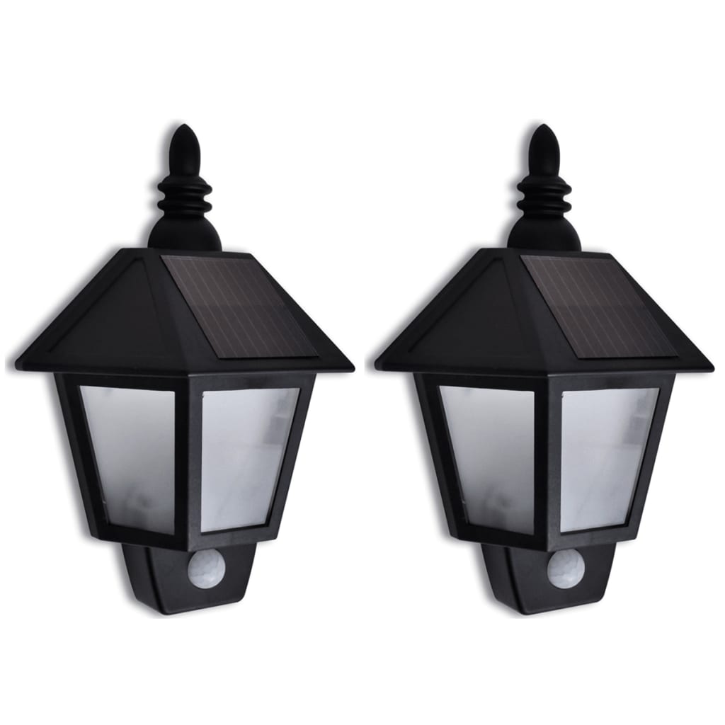 Lampă solară de perete cu senzor de mișcare, 2 buc. Lampă solară de perete cu senzor de mișcare, 2 buc.