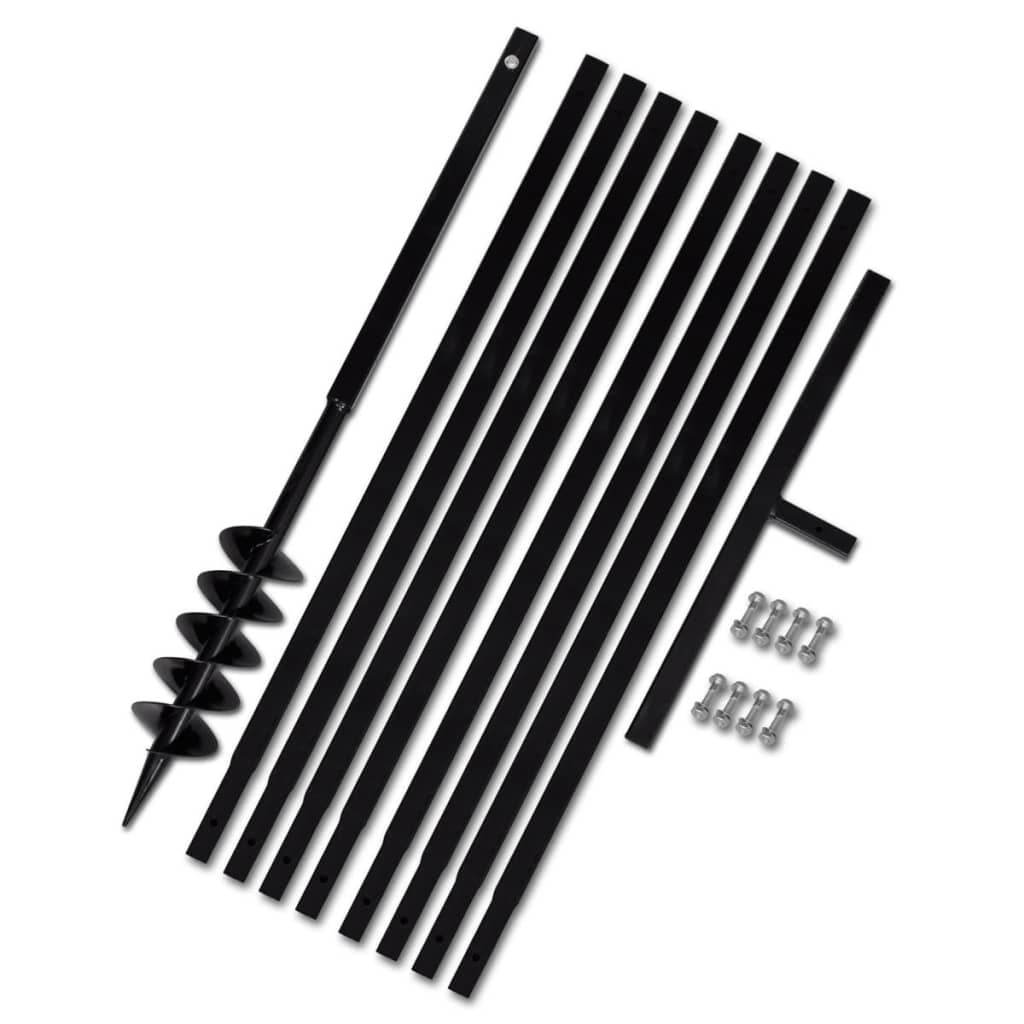 Burghiu de sol cu mâner 100 mm cu tub prelungitor 9 m, oțel Burghiu de sol cu mâner 100 mm cu tub prelungitor 9 m, oțel