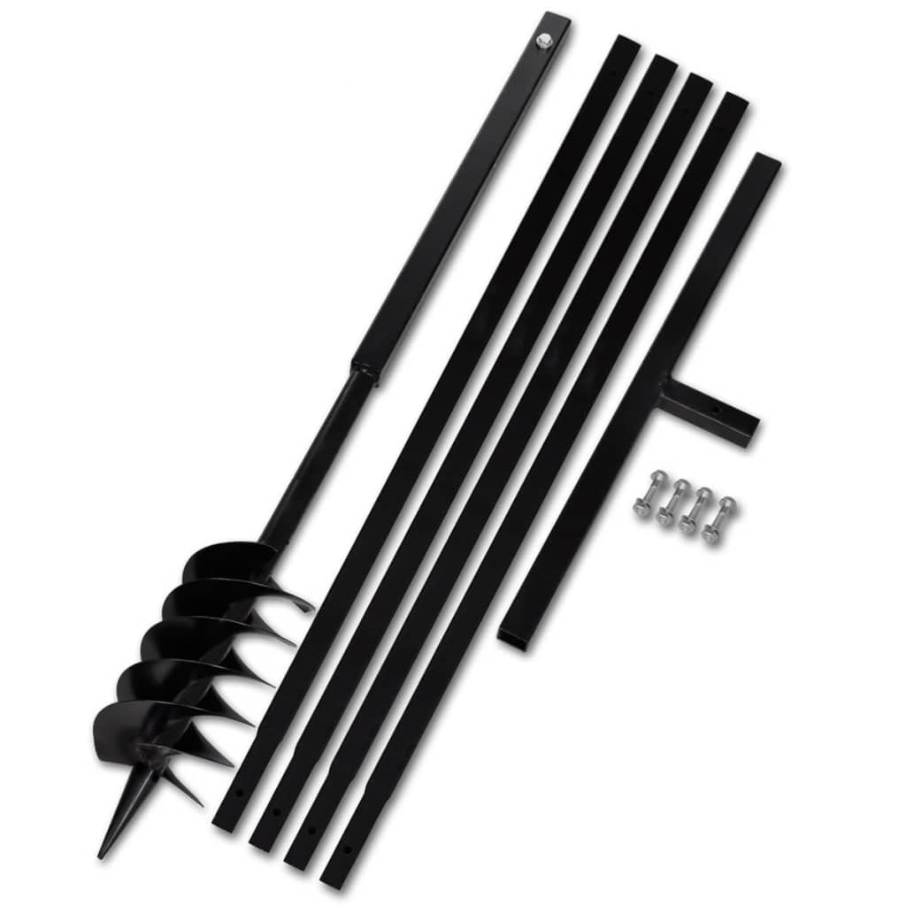 Burghiu de sol cu mâner 120 mm cu tub prelungitor 5 m oțel Burghiu de sol cu mâner 120 mm cu tub prelungitor 5 m oțel