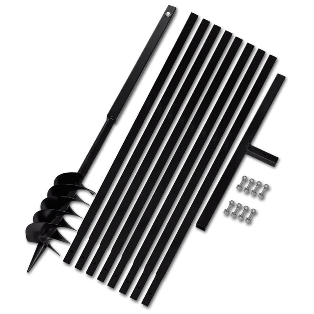 Burghiu de sol cu mâner 120 mm cu tub prelungitor 9 m, oțel Burghiu de sol cu mâner 120 mm cu tub prelungitor 9 m, oțel